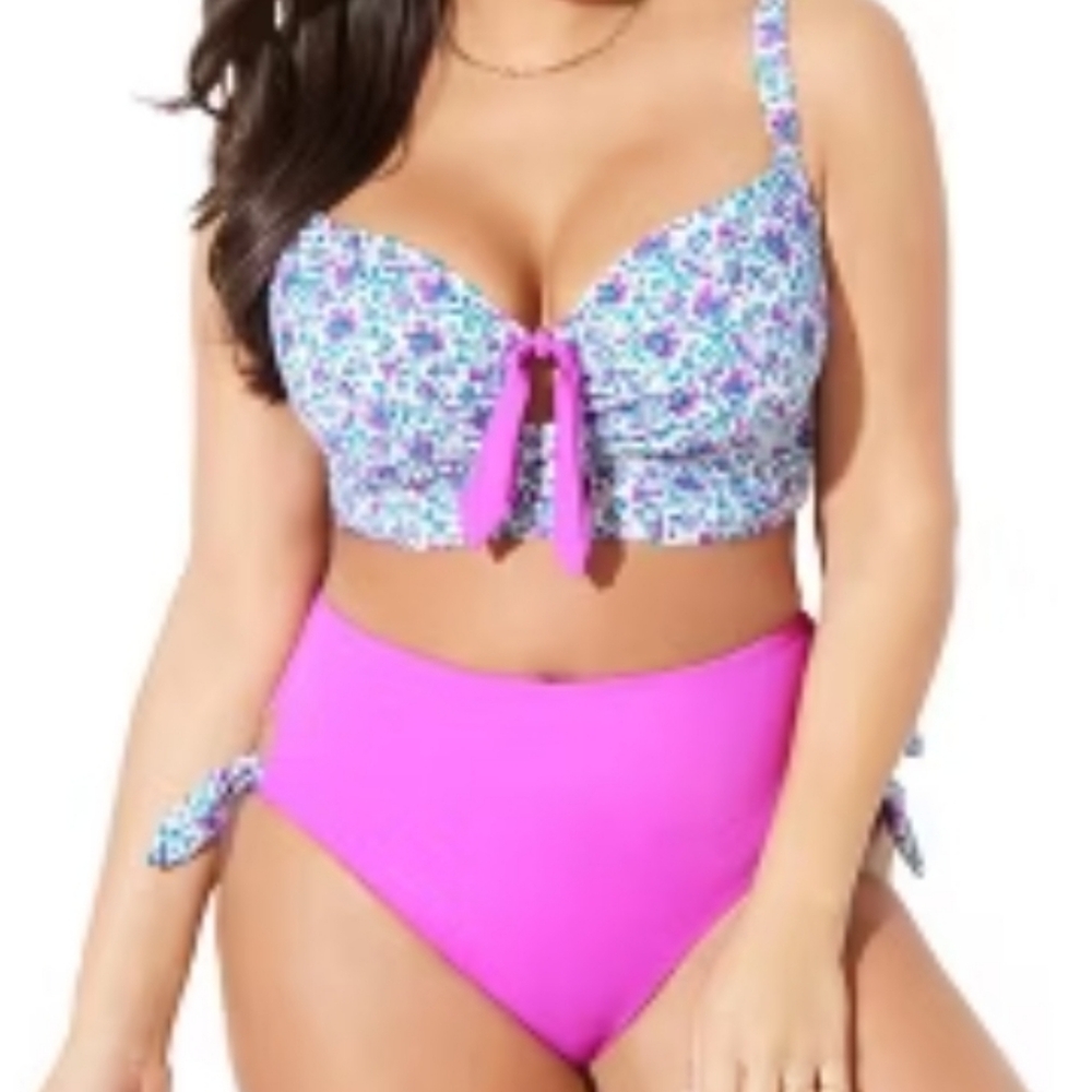 Swimsuits For All Confidante High Waist Underwire Bikini Set